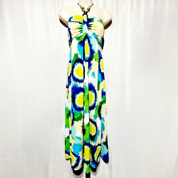 Club Metro Burst of Color Maxi Dress (M) - Picture 1 of 8